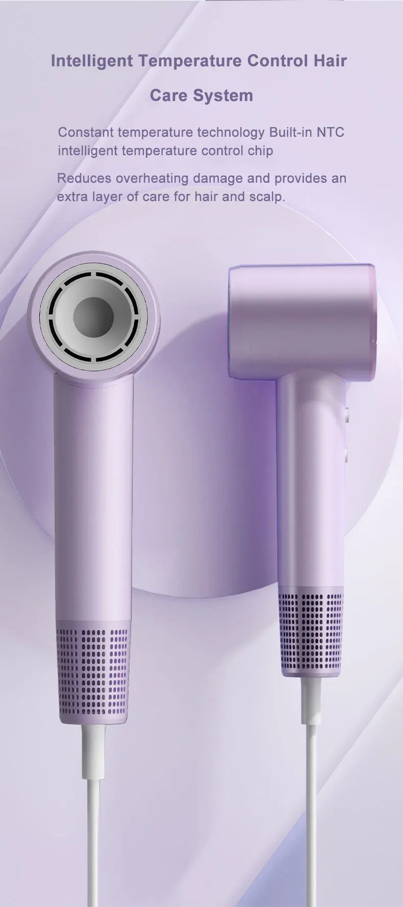 110,000 RPM Ionic Hair Dryer  Fast-Drying & Quiet Design